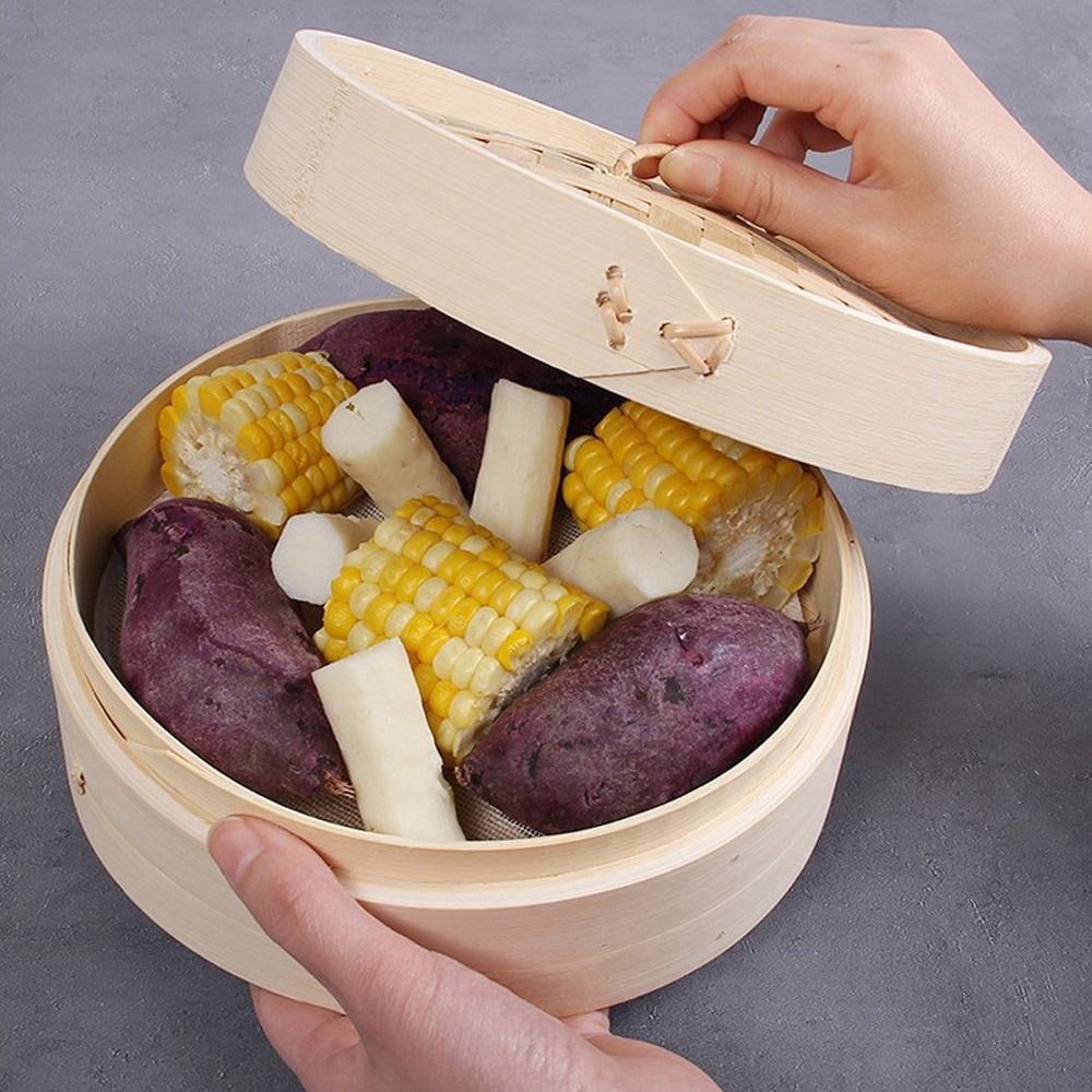 Bao Steamer Bamboo - Китайская бамбуковая пароварка с крышкой для