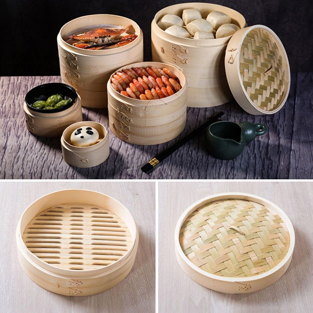 Bao Steamer Bamboo - Китайская бамбуковая пароварка для приготовления димсамов,